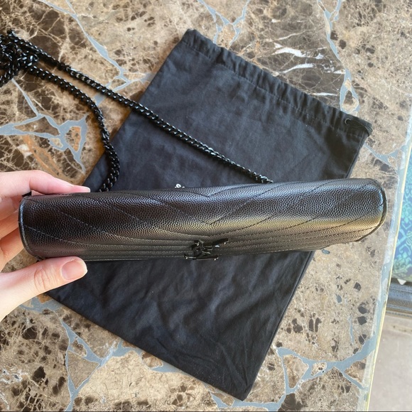 SOLD Saint Laurent Monogram Quilted Leather Wallet on a Chain - Picture 7 of 15